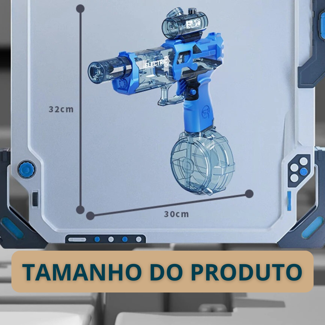 Pistola de Água Elétrica Totalmente Automática com Luz, Recarregável USB